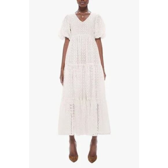 NEW MOTHER Anthropologie Salsa With Me V-Neck Maxi Dress in Ivory - Picture 3 of 15